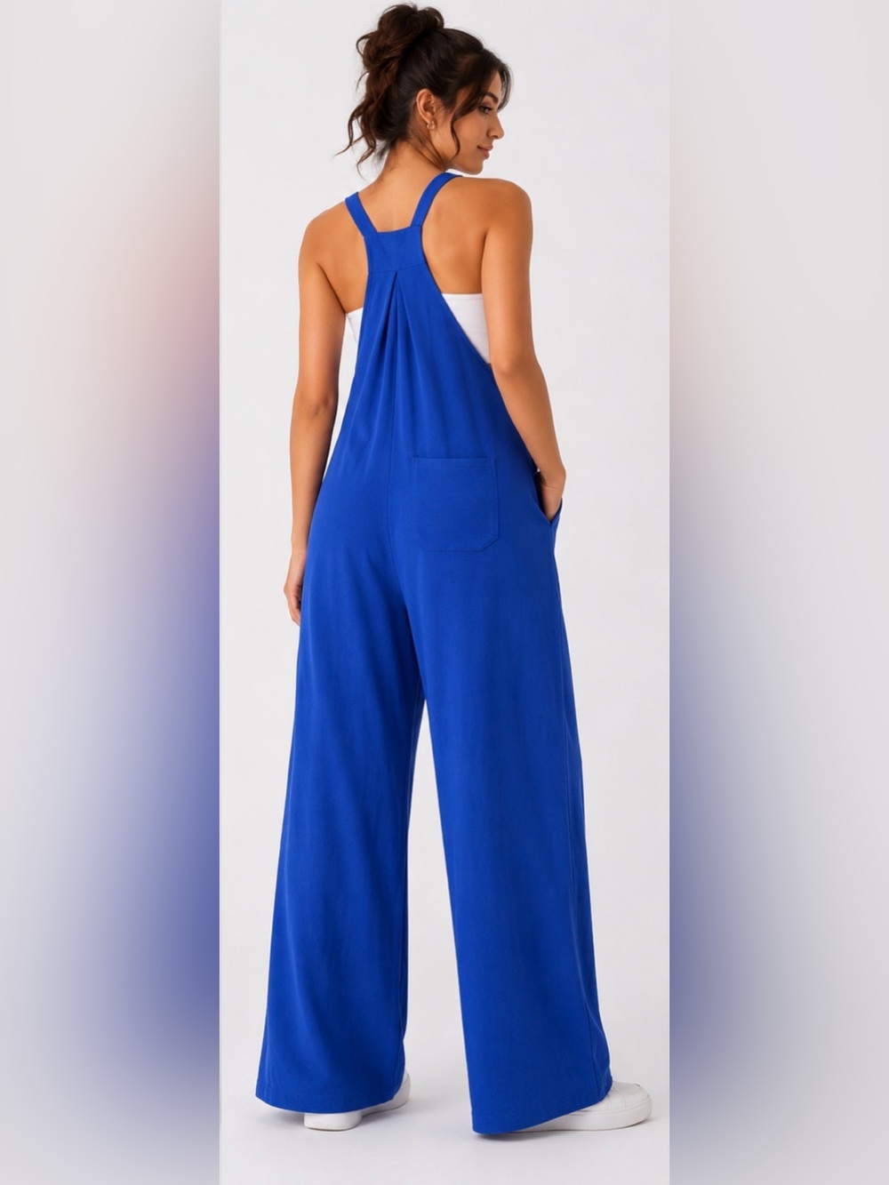 Halara Deep Sapphire Blue Wide Leg Jumpsuit Size L NWT - Picture 7 of 9